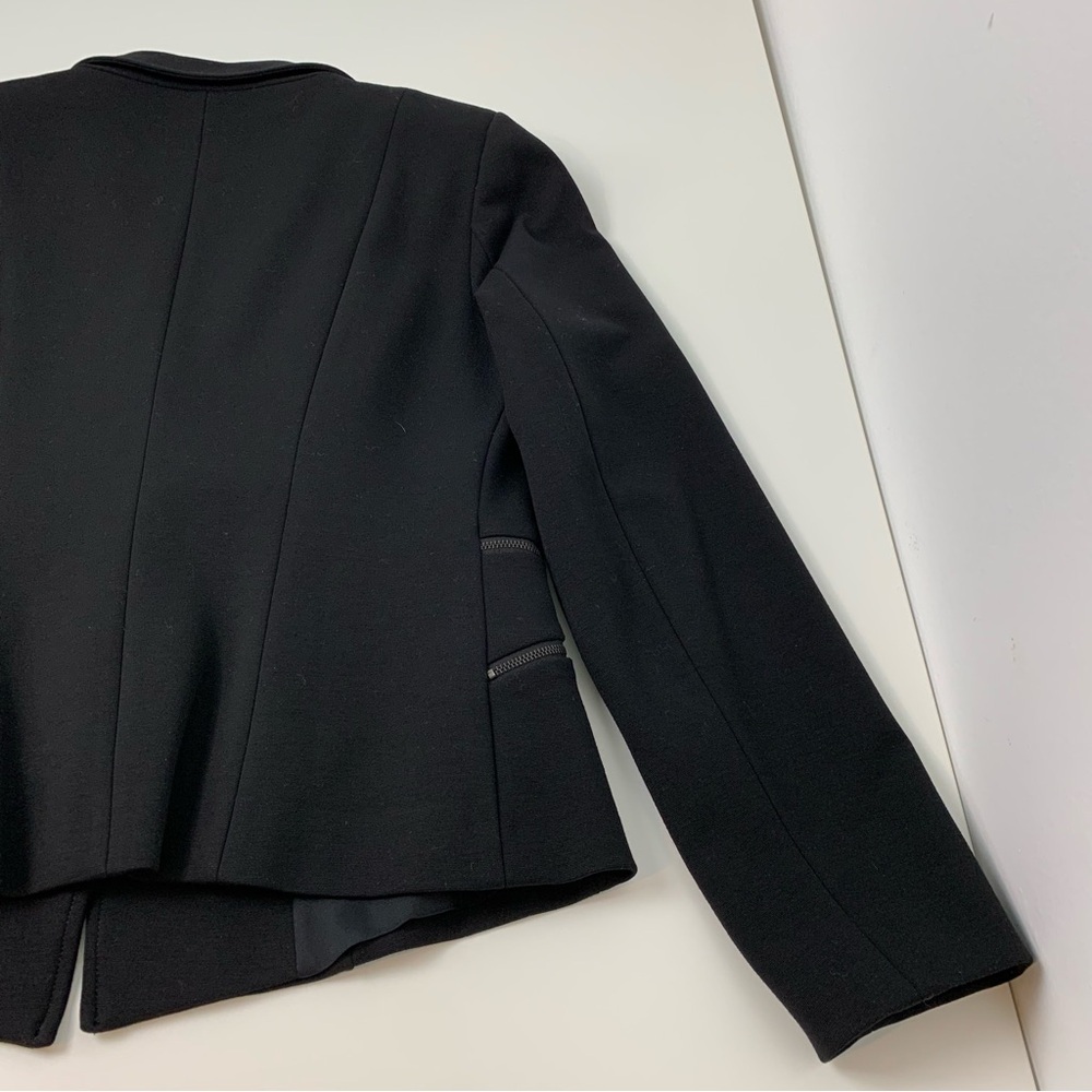 Marella Blazer Black Zip Accents Button Sz 12 Classic Elegant Office Italy - Picture 14 of 14